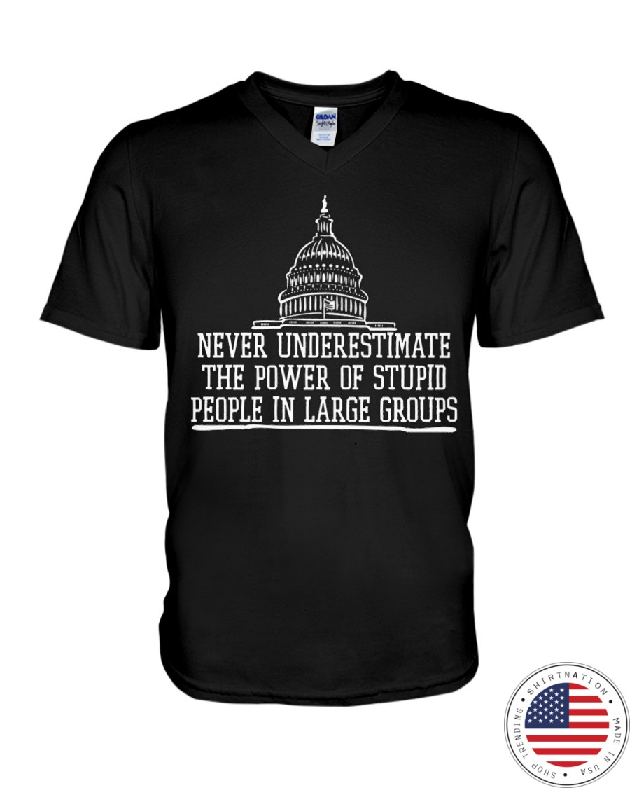 Never Underestimate The Power Of Stupid People In Large Groups Shirt
