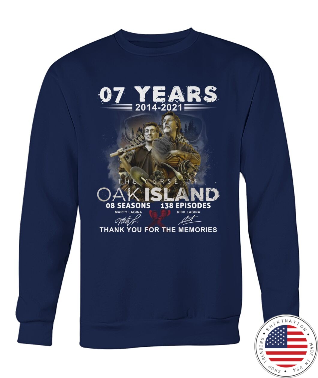 07 years 2014 2021 OAK island 08 seasons thank you for memories shirt 13