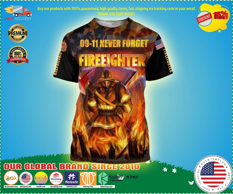 09 11 never forget fireeighter 3D hoodie 1