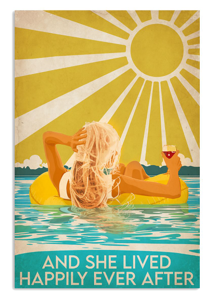 Swimming blonde and she lived happily ever after poster