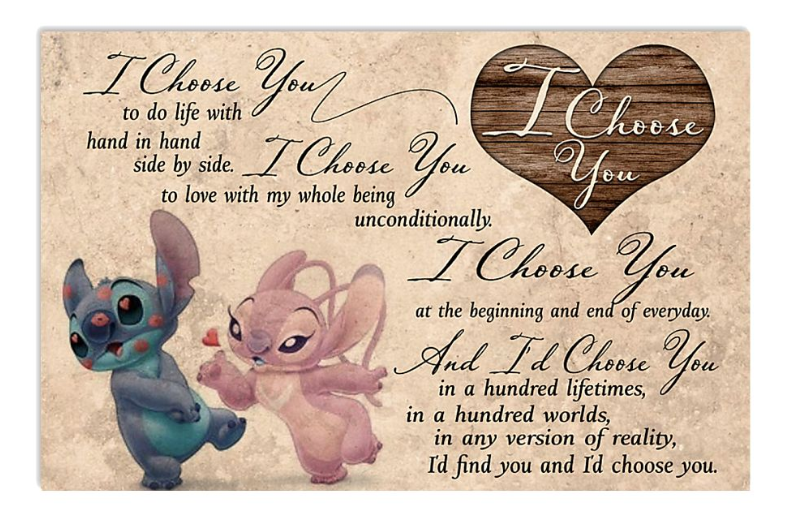 Stitch and angel I choose you poster