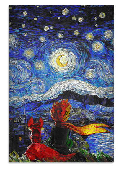 Little Price and fox starry night poster