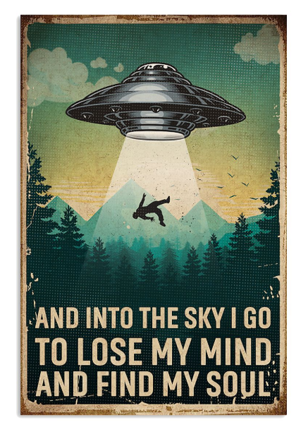 UFO and into the sky I go to lose my mind and find my soul poster