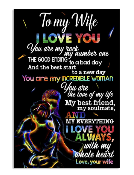 LGBT To my wife I love you poster