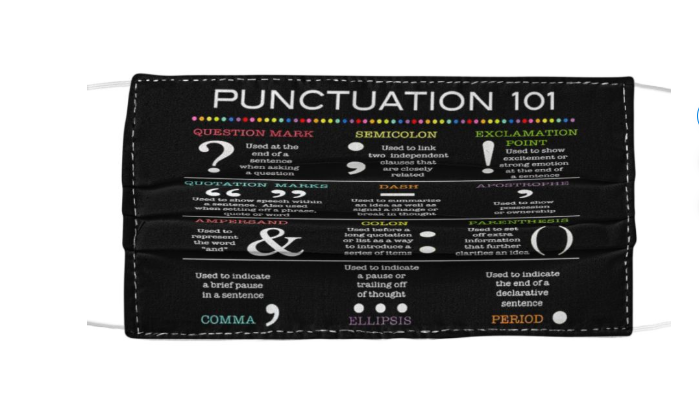 Punctuation 101 face mask