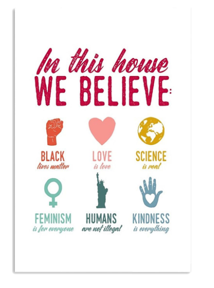 In this house we believe black love science poster