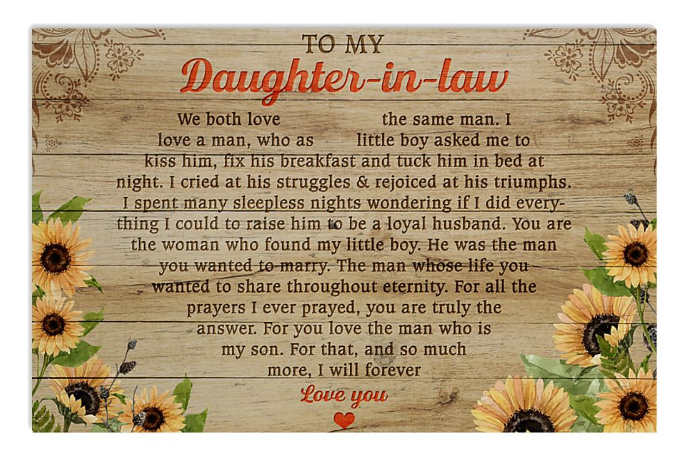 To my daughter in law poster