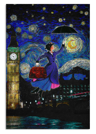Mary Poppins starry night poster