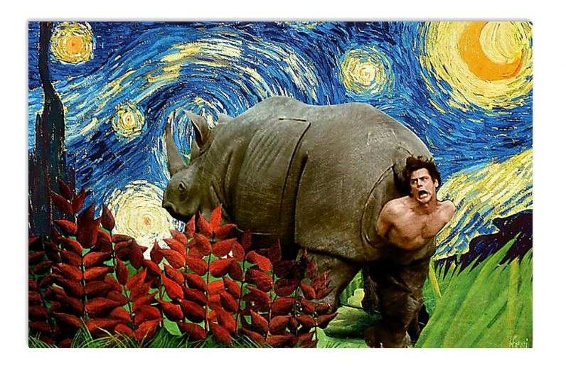 Rhino ace ventura starry night van Gogh poster