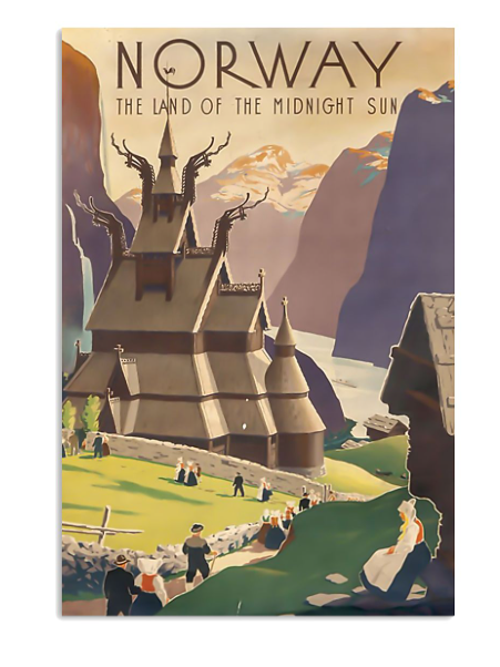 Norway the land of the midnight sun poster