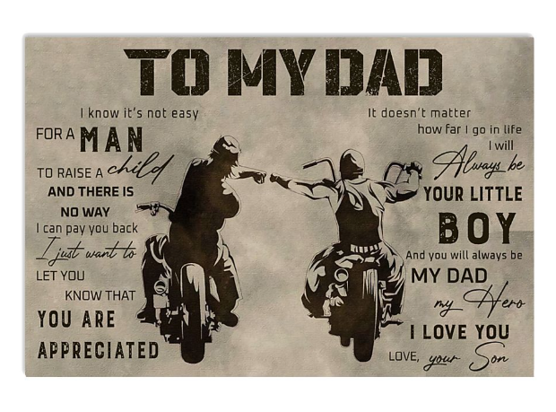 Biker to my dad poster