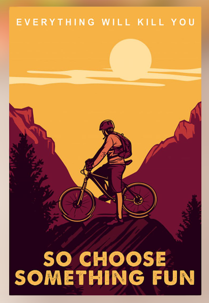 Mountain bike journey everthing will kill you so choose something fun poster