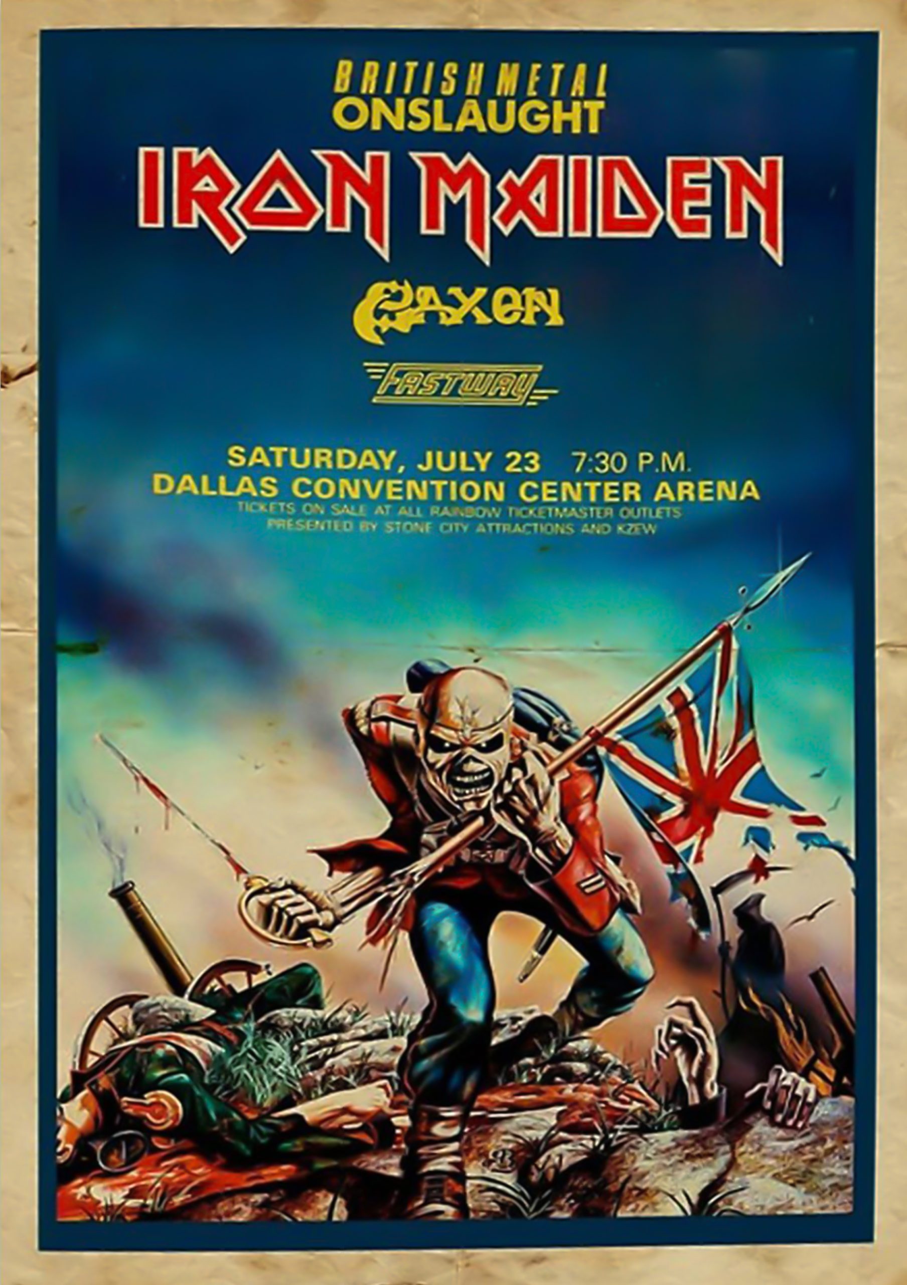 Britishmetal onslaught iron maiden poster