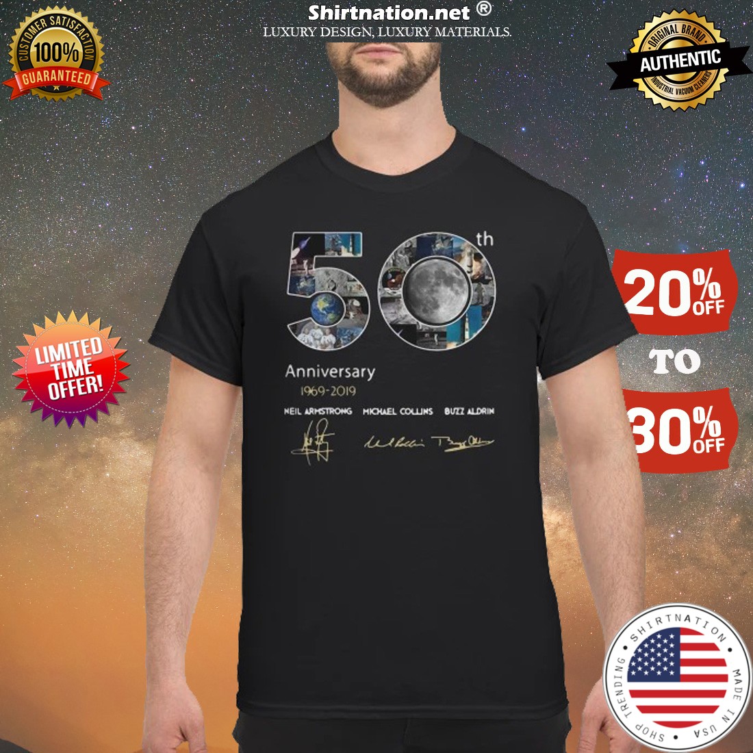 50th anniversary 1969 2019 Neil Armstrong Michael Collins Buzz Aldrin shirt