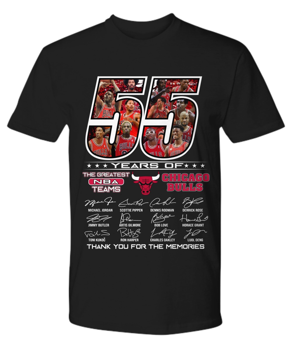 55 years of the greatest NBA teams Chicago Bulls shirt as
