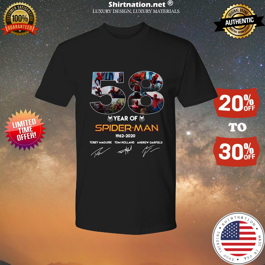 58 year of Spider Man 1962 2020 signatures shirt