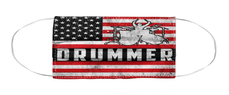 Drummer American flag face mask