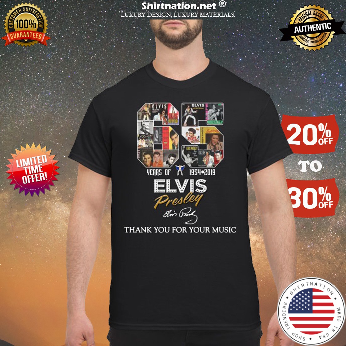 65 years of Elvis Presley thank you for your music shirt