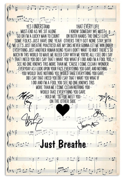 Just breathe lyrics poster