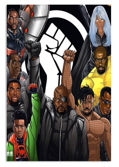 Black Marvel comic poster
