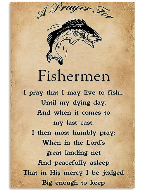 Fishing a prayer for fisherman poster