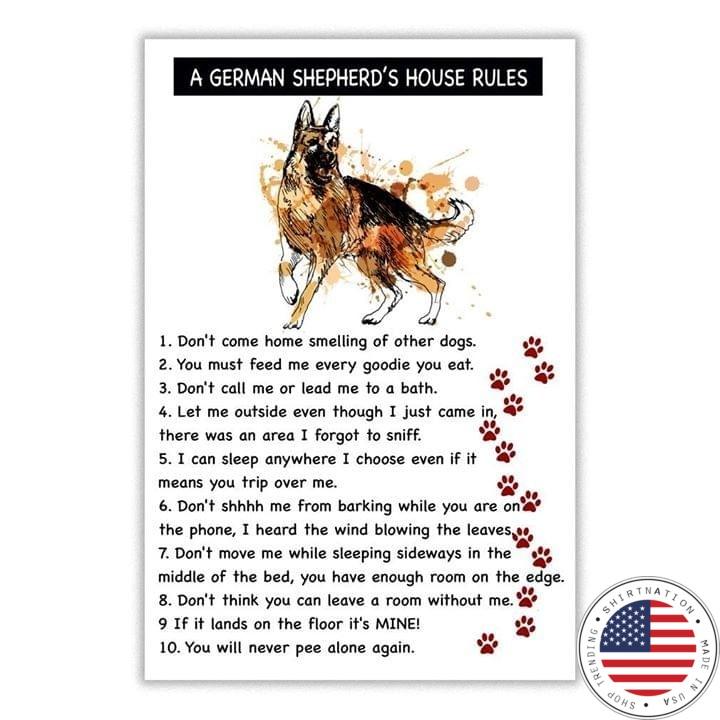 A German shepherd house rules poster
