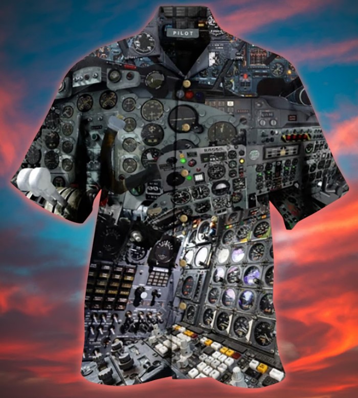 A pilot clock hawaiian shirt2