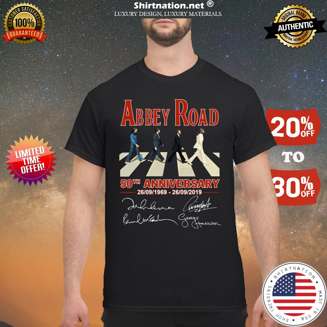 Abbey Road 50th anniversary signatures shirt