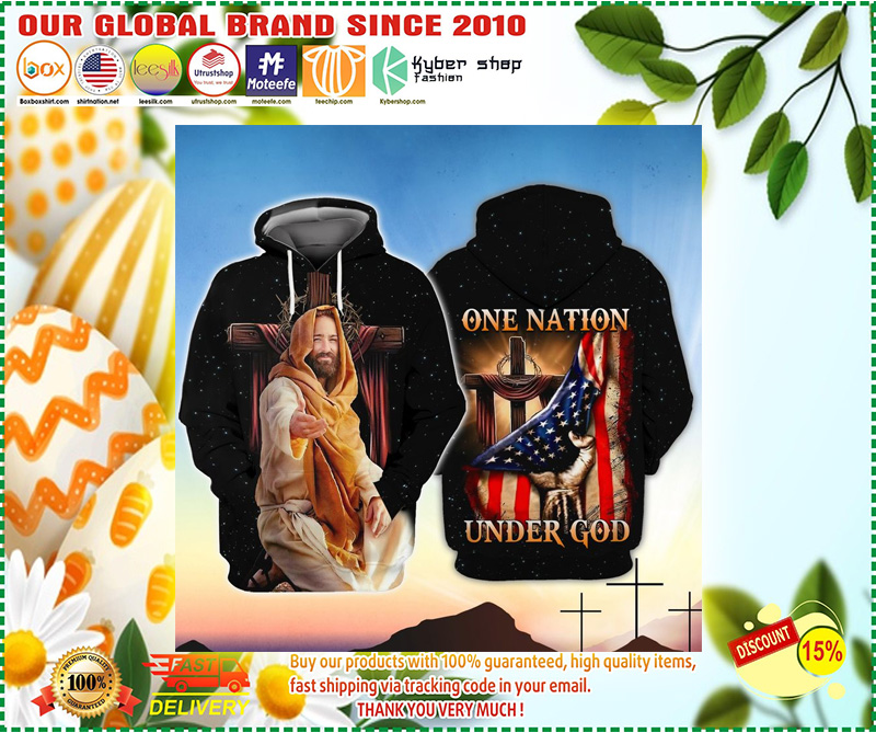 American One nation under god 3D hoodie