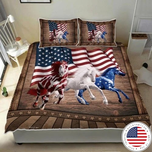 American Running Horses bedding set2