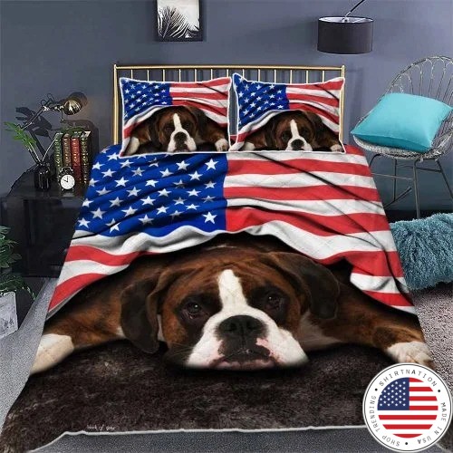 American flag Boxer patriot bedding set2