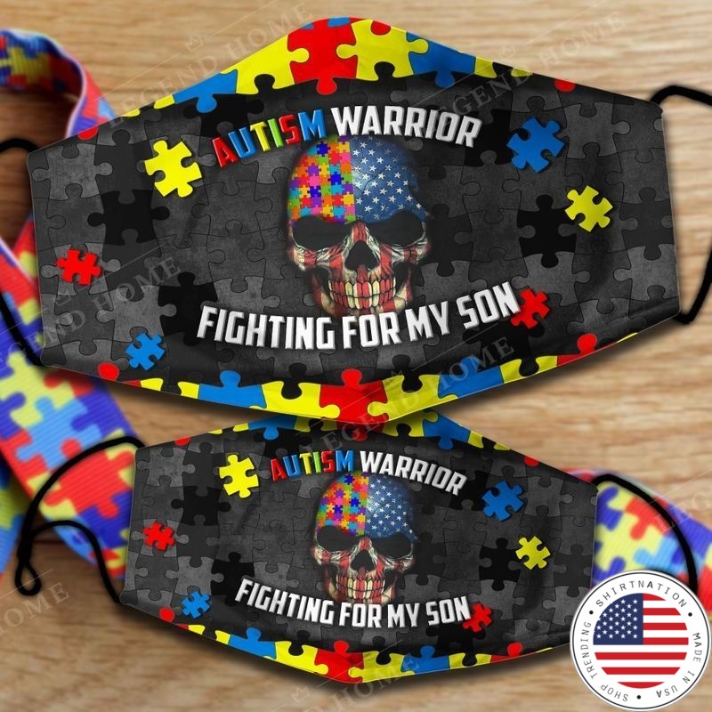 Autism warrior fighting for my son facemask