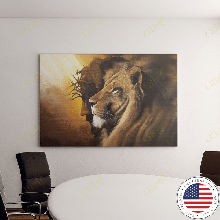 Awesome lion and God canvas