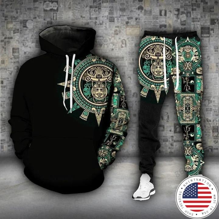 Aztec emerald 3D hoodie and legging