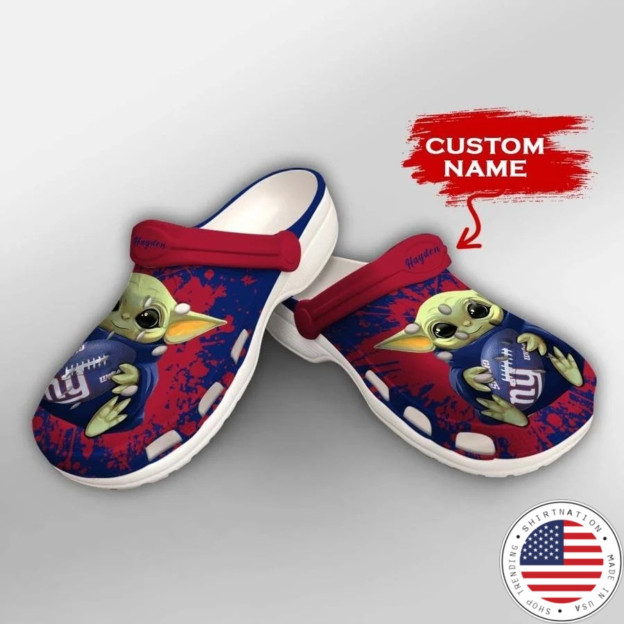 Baby Yoda New York Giants custom name crocs crocband clog2