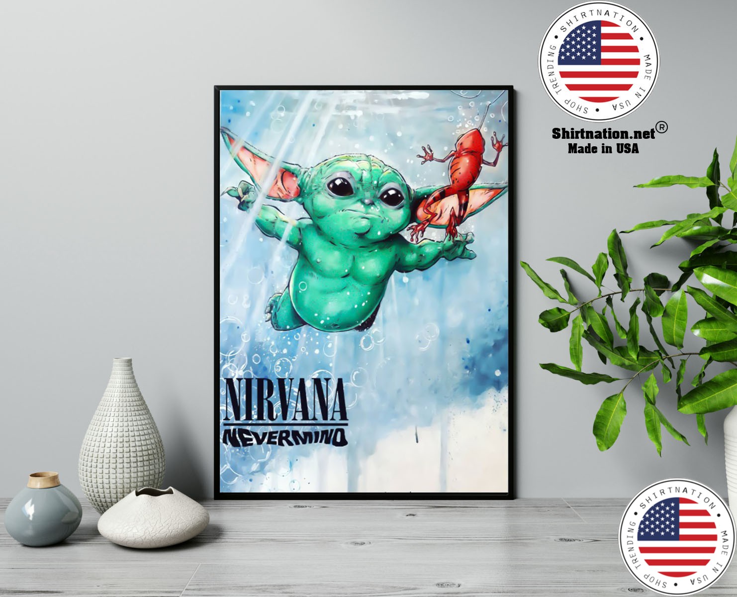 Baby Yoda nirvana never mind poster 13