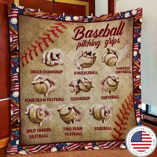 Baseball pitching grips quilt