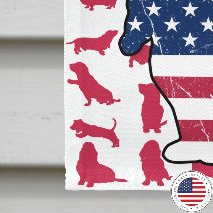 Basset hound Amercian house flag and garden flag4