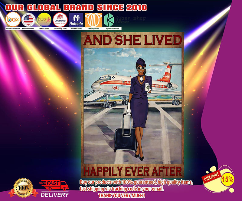 Black girl flight attendance and she live happily ever after poster