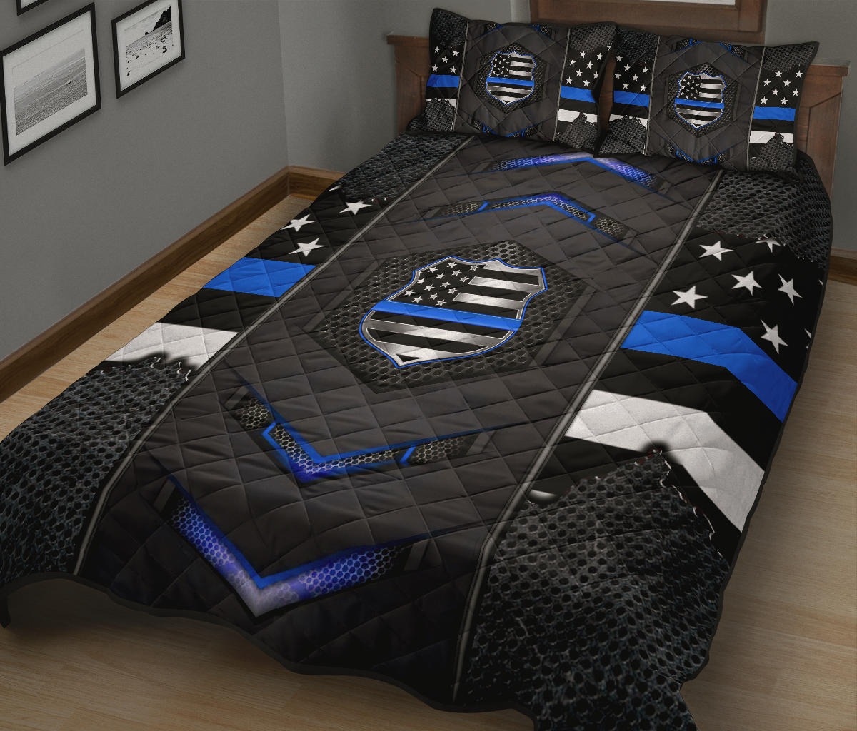 Blue US flag bedding set2