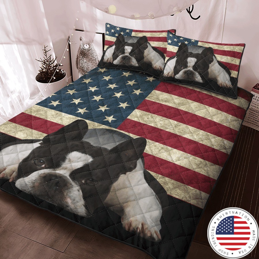 Boston Terrier American Flag bedding set 2