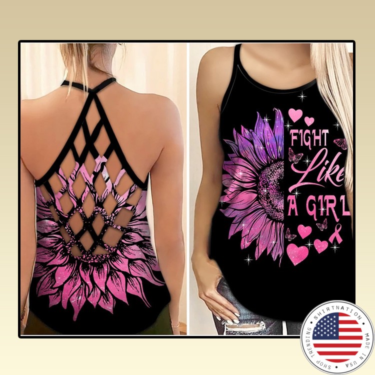 Breast Cancer Awareness fight like a girl criss cross tank top1 1