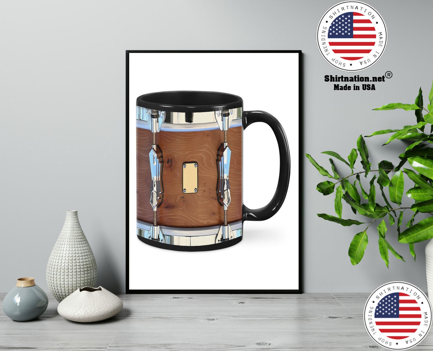 Brown drum mug 13