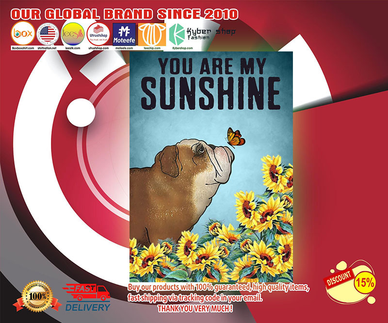 Bulldog you are my sunshine poster