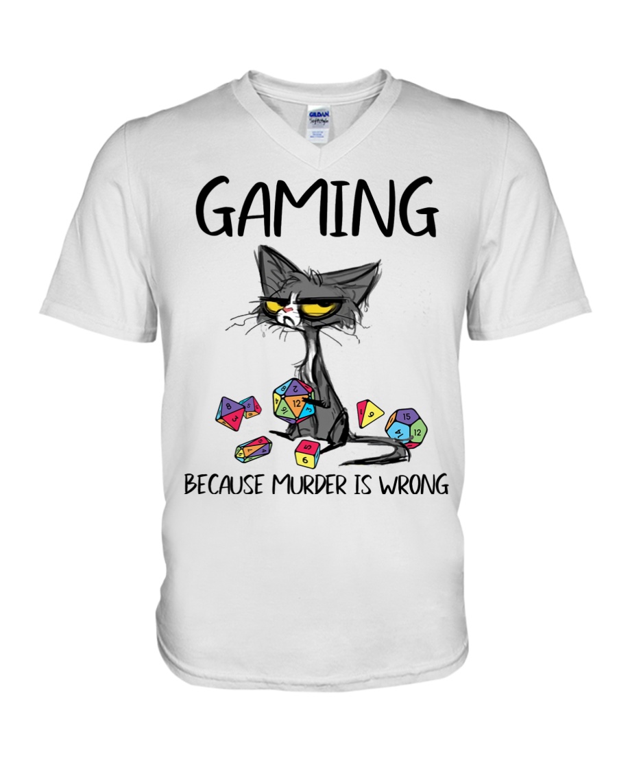 Cat Gaming Because Murder is Wrong Shirt1