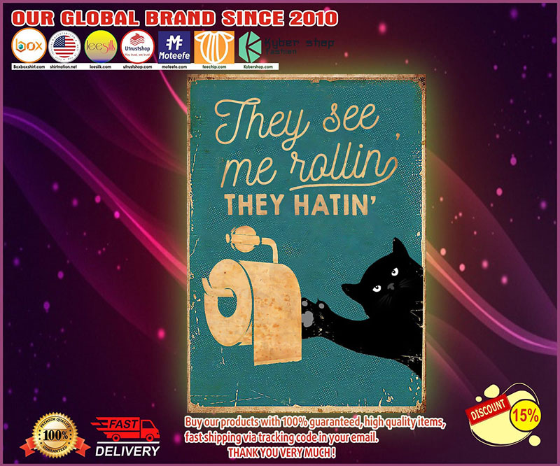 Cat They see me rolling they hatin' poster