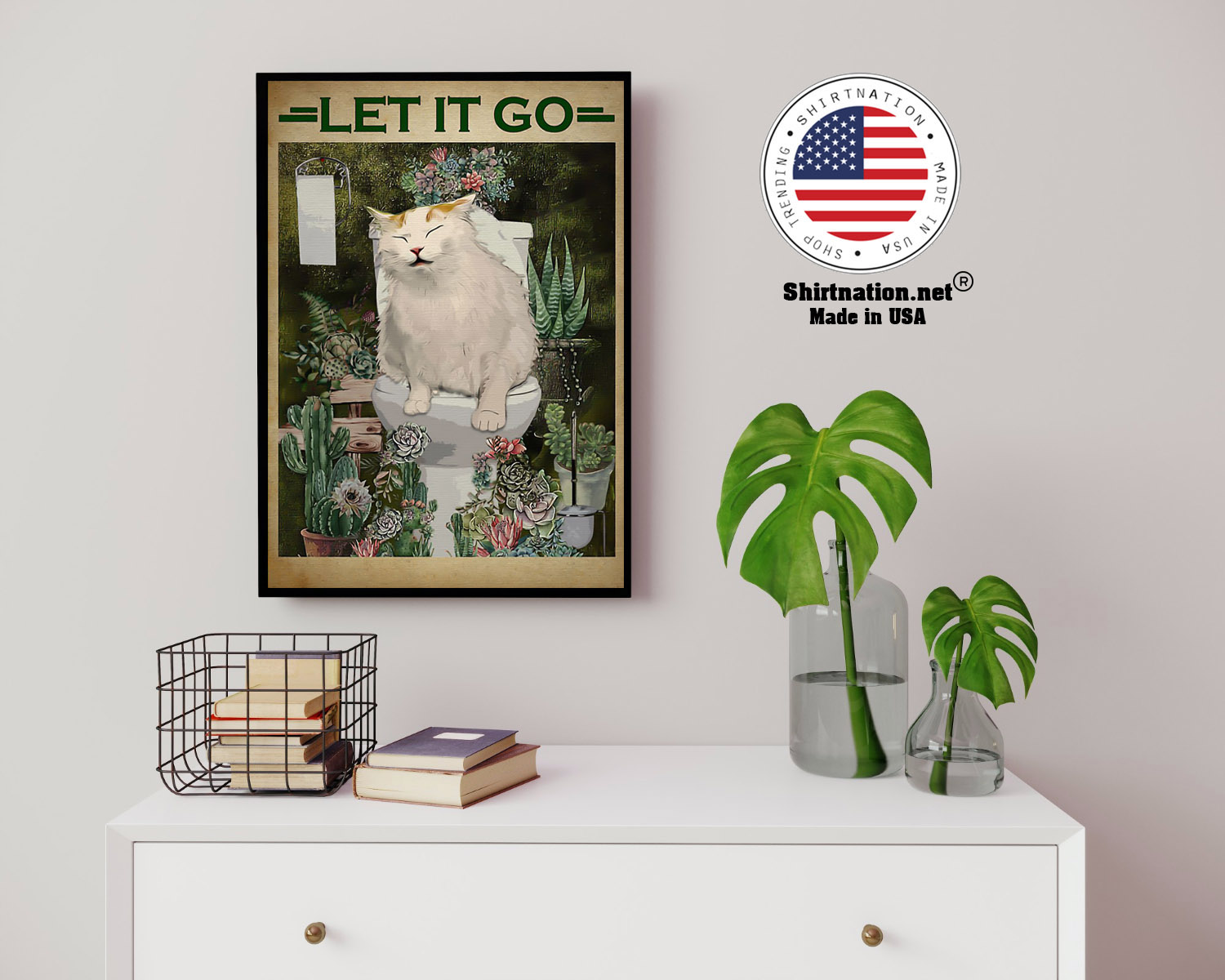 Cat and cactus let it go poster 14
