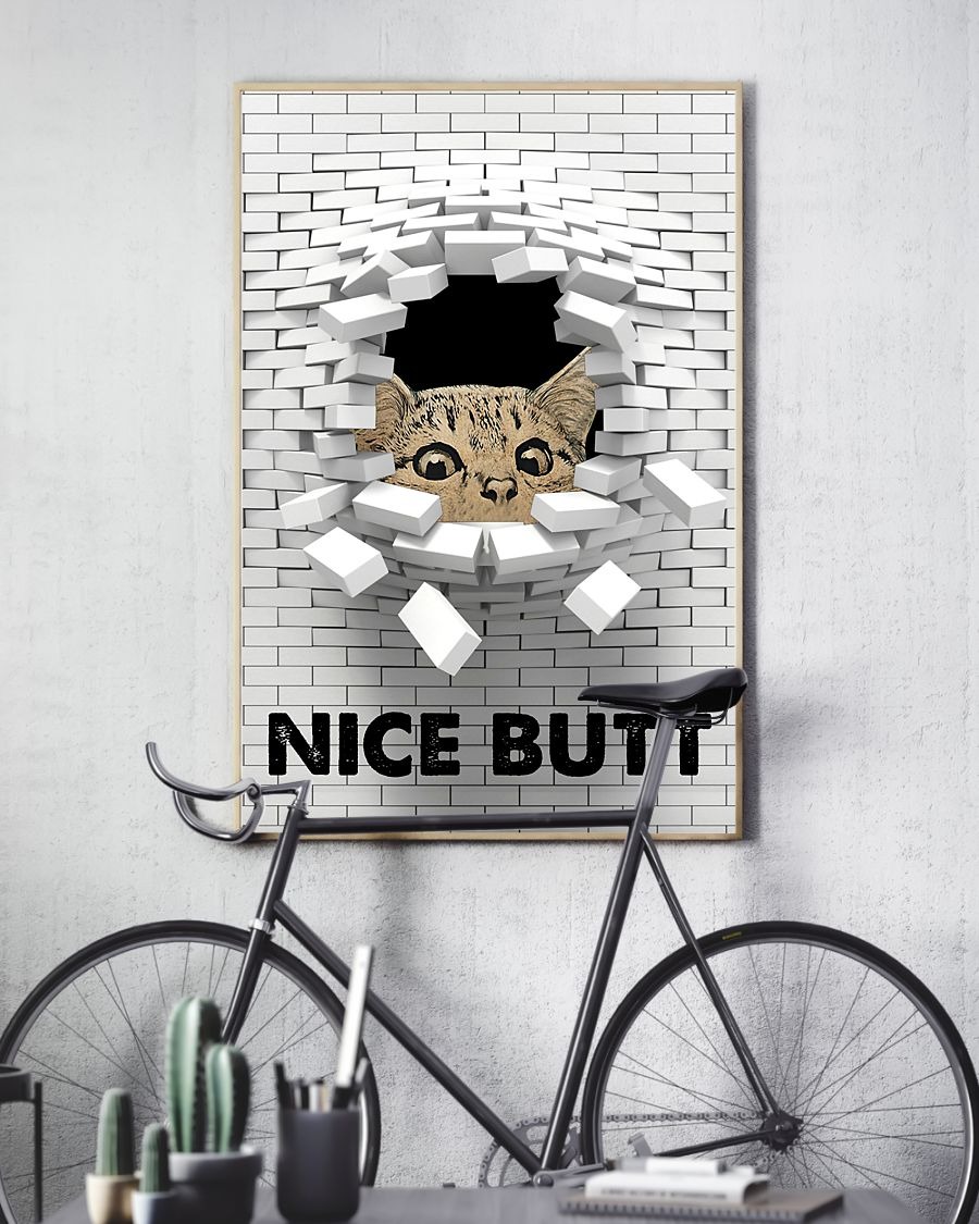 Cat nice butt 3d wall poster