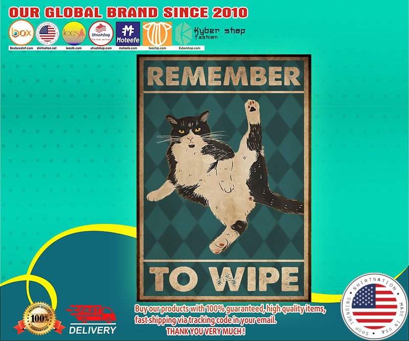 Cat remember to wipe vertical poster