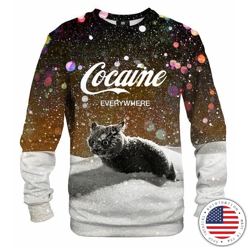 Cat snow cocaine everywhere shirt